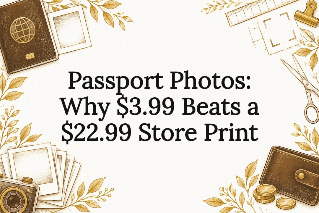 Decorative passport photo pricing title card