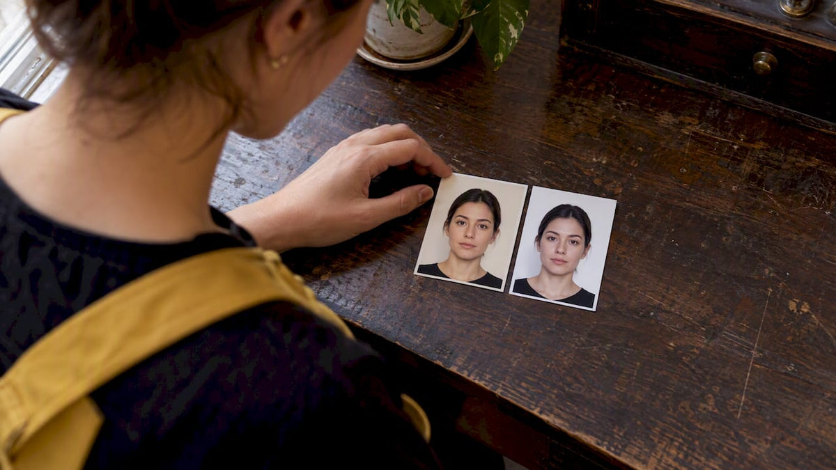 Two portrait photos compared side by side